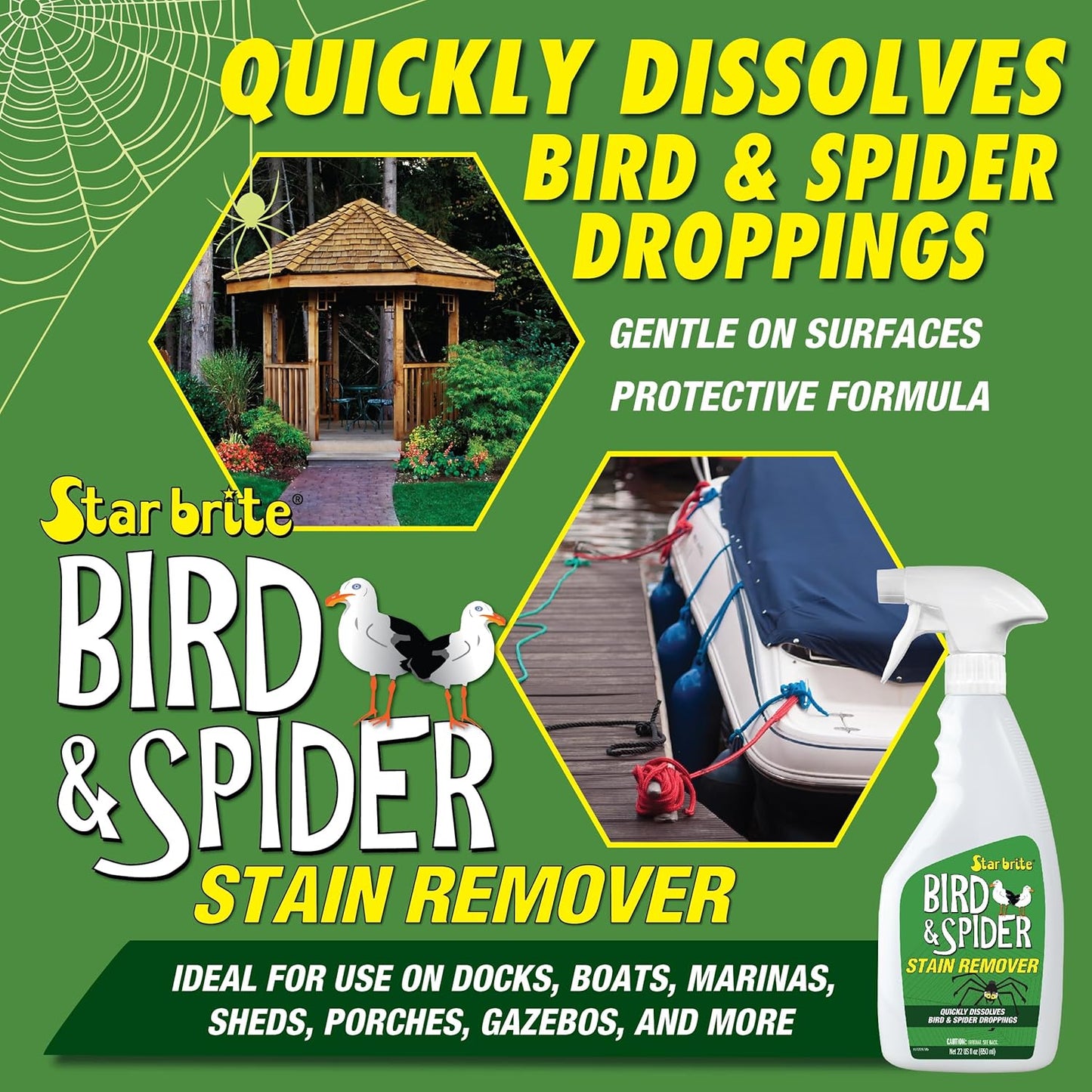 Star Brite 095122P Spider & Bird Stain Remover, 22 oz., White