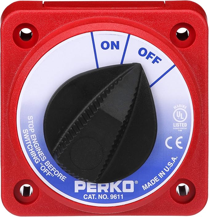 Seachoice Perko  Battery Select Switch, Compact, Disconnect Isolator Cutoff, 12-50V