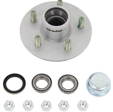 Boat Trailer Tapered Greased Idler Hub Assembly for 1,750-lb Axles - 5 on 4-1/2" Inch