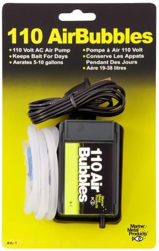 Marine Metal A-1 Air Bubbles Pump with Tubing & Air Stone for Live Bait