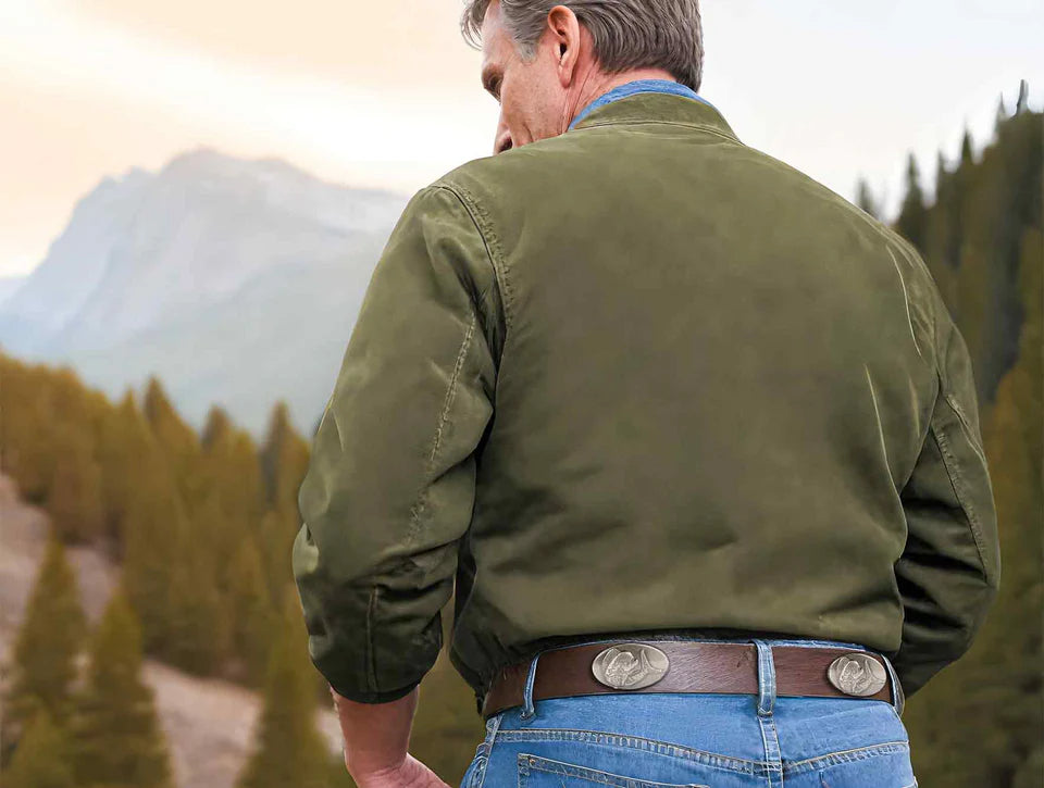 Zep-Pro Dolphin Mahi-Mahi Men's Brown Leather Concho Belt