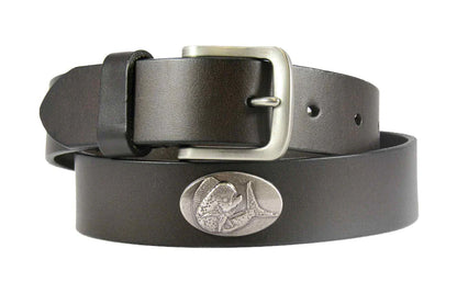 Zep-Pro Dolphin Mahi-Mahi Men's Brown Leather Concho Belt