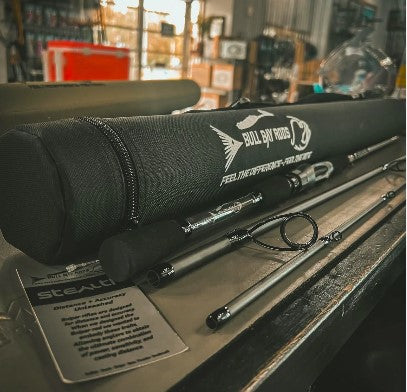 Bull Bay Tackle Stealth Sniper 3pc Travel Spinning Rod 7' 8-17lb H w/ Travel Case