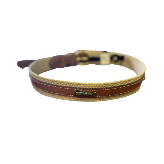 Zep-Pro Tan Leather Pinstripe Dolphin Belt