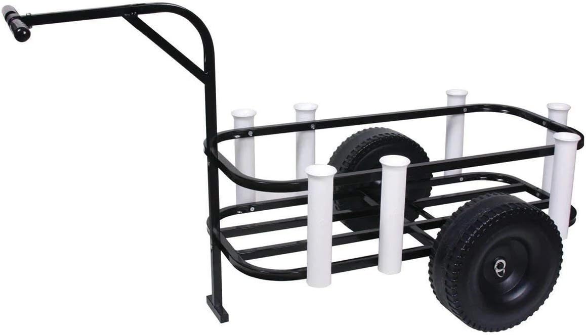 SEA STRIKER – BRSC Pier/Surf/Beach Fishing Cart - Black - 14.5"D x 34"W x 7"H.