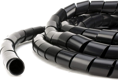 Pacer Spiral Wrap - Black. Sold by the Foot.