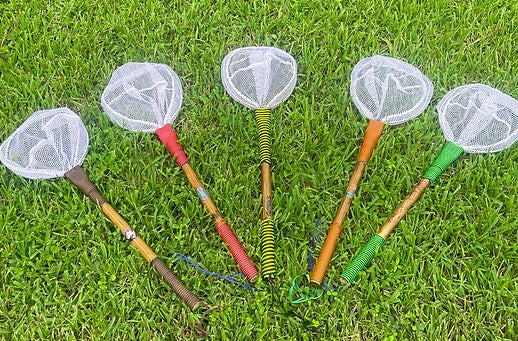 bamboo fishing netting native Tico Custom Bamboo Bait Net 24" Inch. – Tuppens
