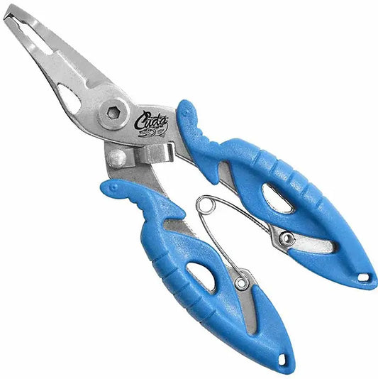 CUDA 5" Steel Titanium Bonded Mini Plier w/ Blue Handle.