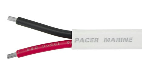 Marine Primary Tinned Wire Double Flat 14 Guage 2-Wire Duplex White Red/Black per Foot