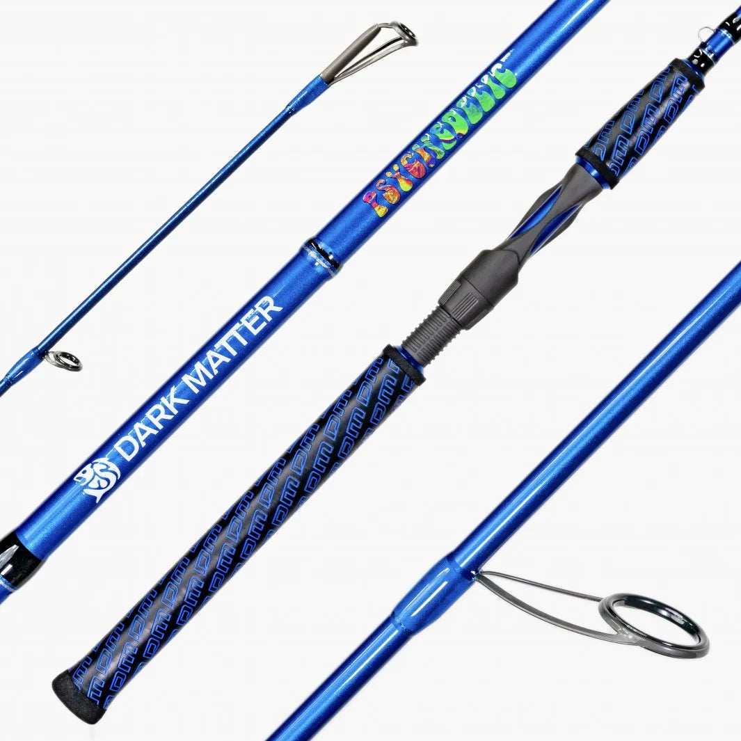 Dark Matter Psychedelic Inshore 7' Medium Heavy Blue Spinning Rod 10-17lb