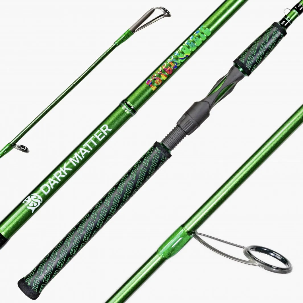 Dark Matter Psychedelic Inshore 7' Medium Heavy Green Spinning Rod 10-17lb