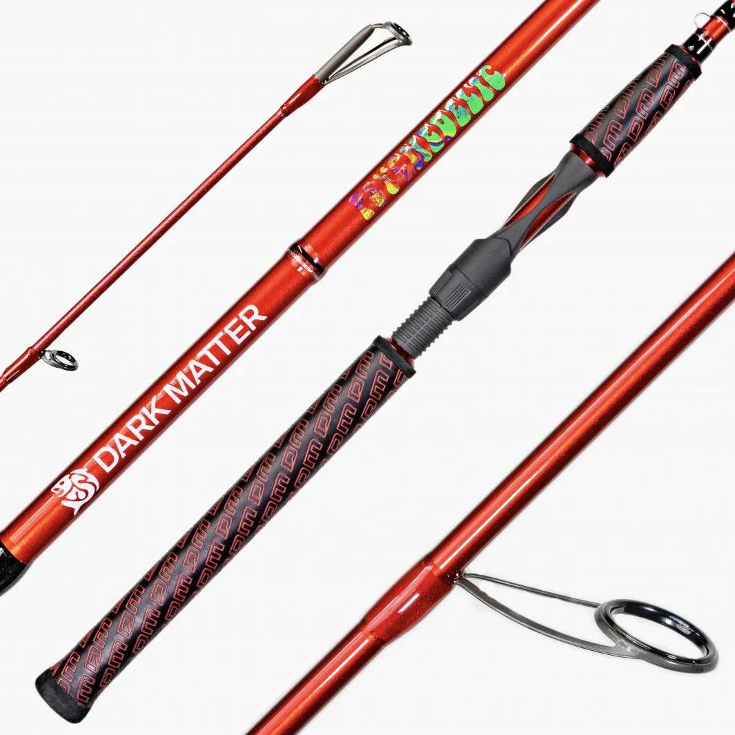 Dark Matter Psychedelic Inshore 7' Medium Heavy Red Spinning Rod 10-17lb