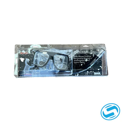 Saekodive Adult Mask & Snorkel Silicone Set Black Clear