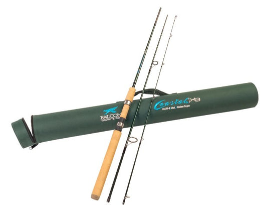 Falcon FAL-SS-7M-3 Coastal Travel Spinning Rod, 3-Piece, 7' 8-17lb.