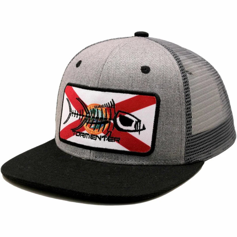 Tormenter Flat Bill Hat-Florida Flag Gray