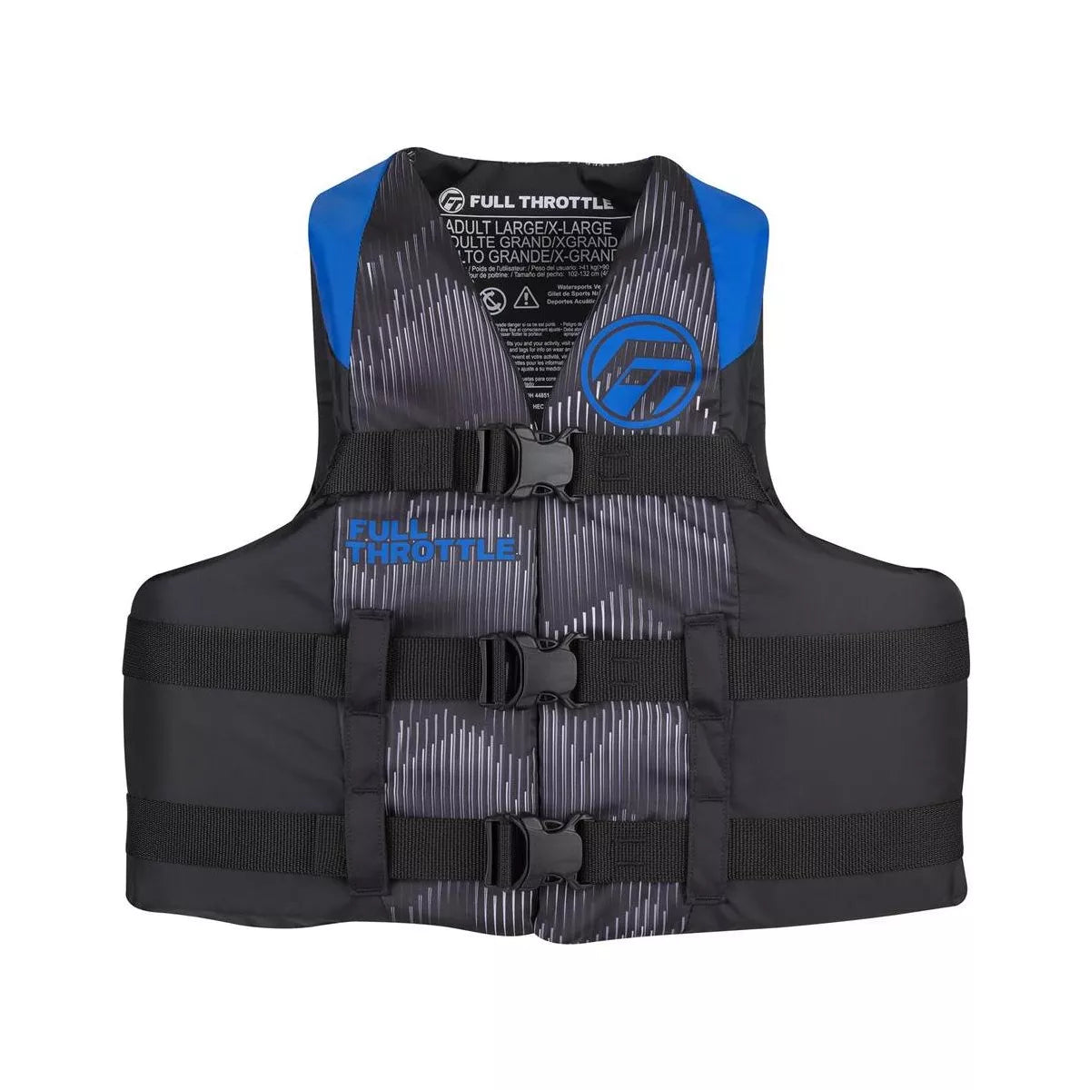 Full Throttle Adult Dual-Sized Nylon Water Sports Type III Life Vest.