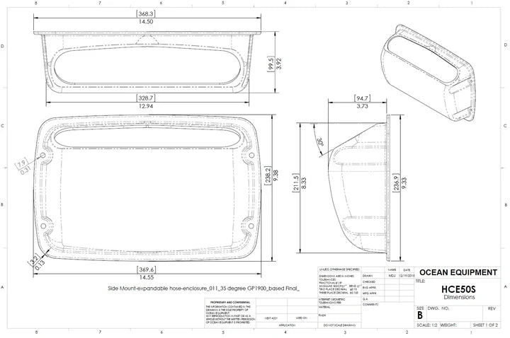 HoseCoil Side Mount Expandable White Enclosure with 50' Blue Hose, Shutoff Valve & Rubber Tip Nozzle