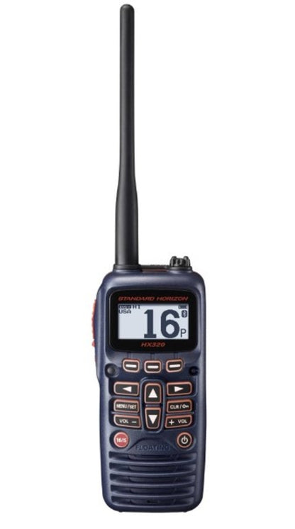 Standard Horizon HX320 Handheld VHF Marine Radio - Floating Rechargeable 6 Watts.