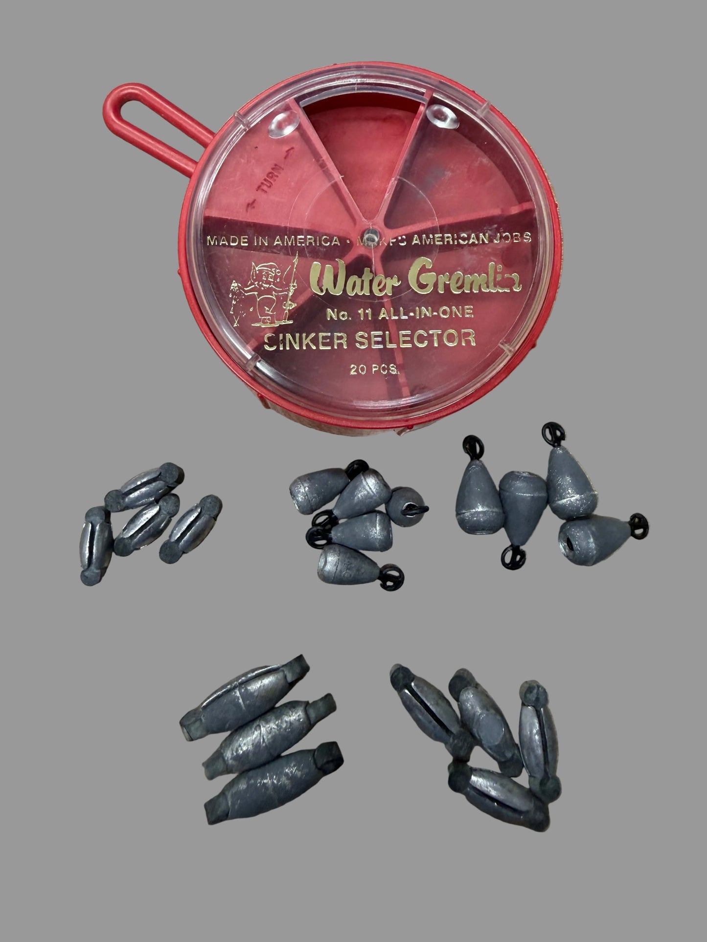 Water Gremlin #11 RubberCore Snap-Loc Dipsey Bass Sinkers 20pcs