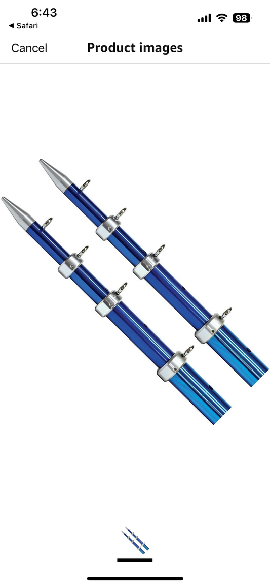 Tigress Blue and Silver 15' 1-1/2" Outriggers Telescoping