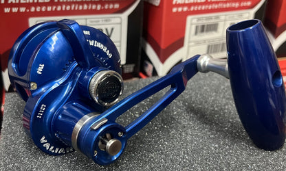 Accurate Boss Valiant 500 Narrow 2 Speed Lefty Reel Custom Blue BV2-500NL-BL With SPJ Handle