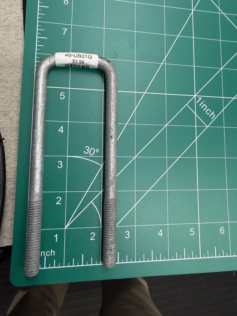 WaterLand U-Bolt Square Galvanized 3/8" Inch 6" x 1 5/8" ID