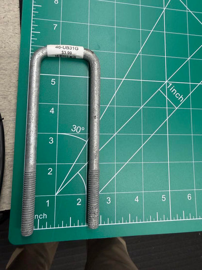 WaterLand U-Bolt Square Galvanized 3/8" Inch 6" x 1 5/8" ID