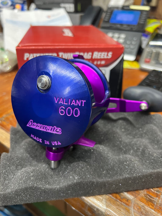 Accurate BV2-600 Boss Valiant 2 Speed Conventional Reel Purple Blue Purple