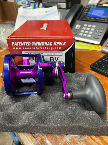 Accurate BV2-600 Boss Valiant 2 Speed Conventional Reel Purple Blue Purple