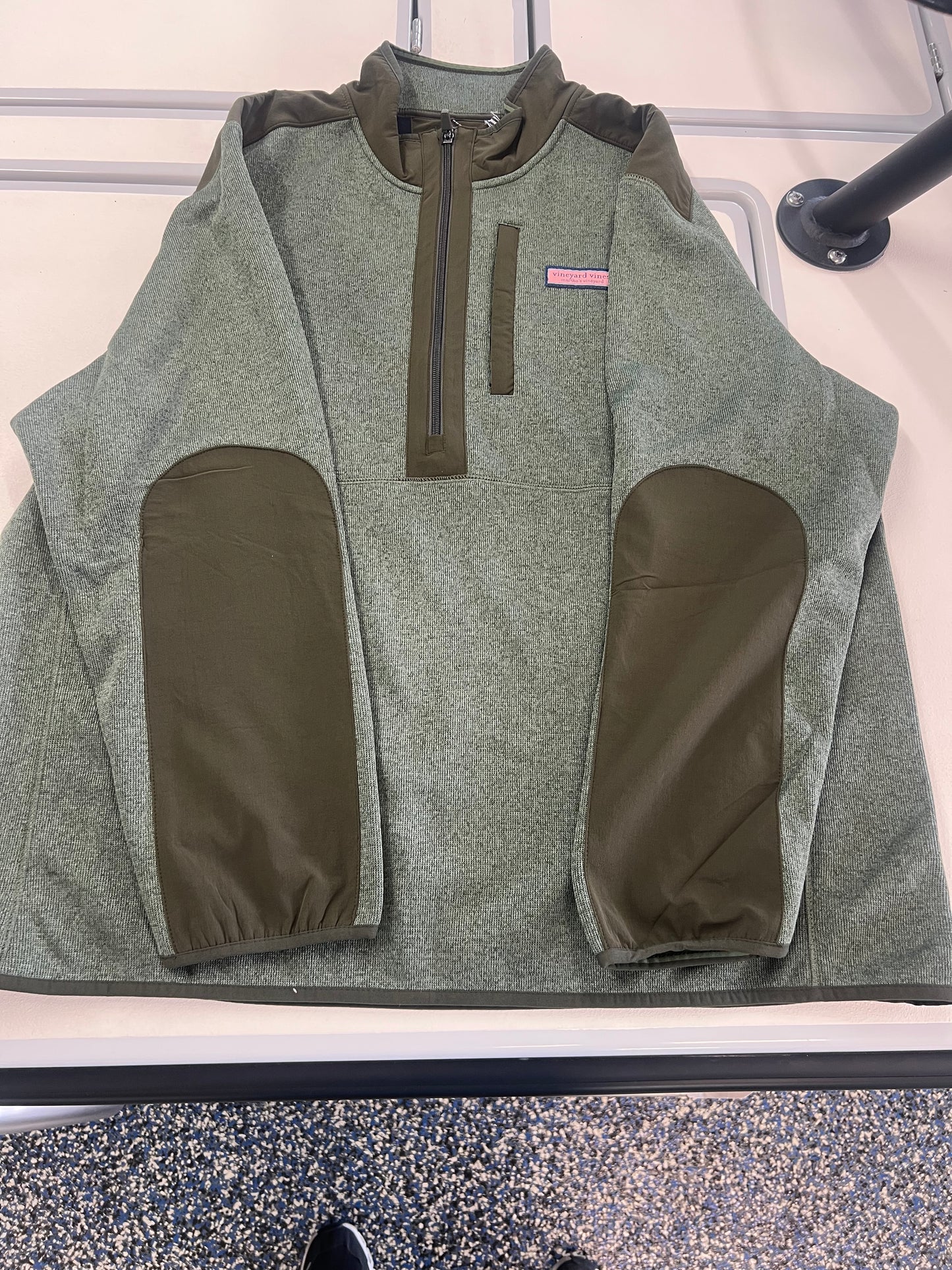 Vineyard Vines Quarter Zip Sweater Jacket Olive Green