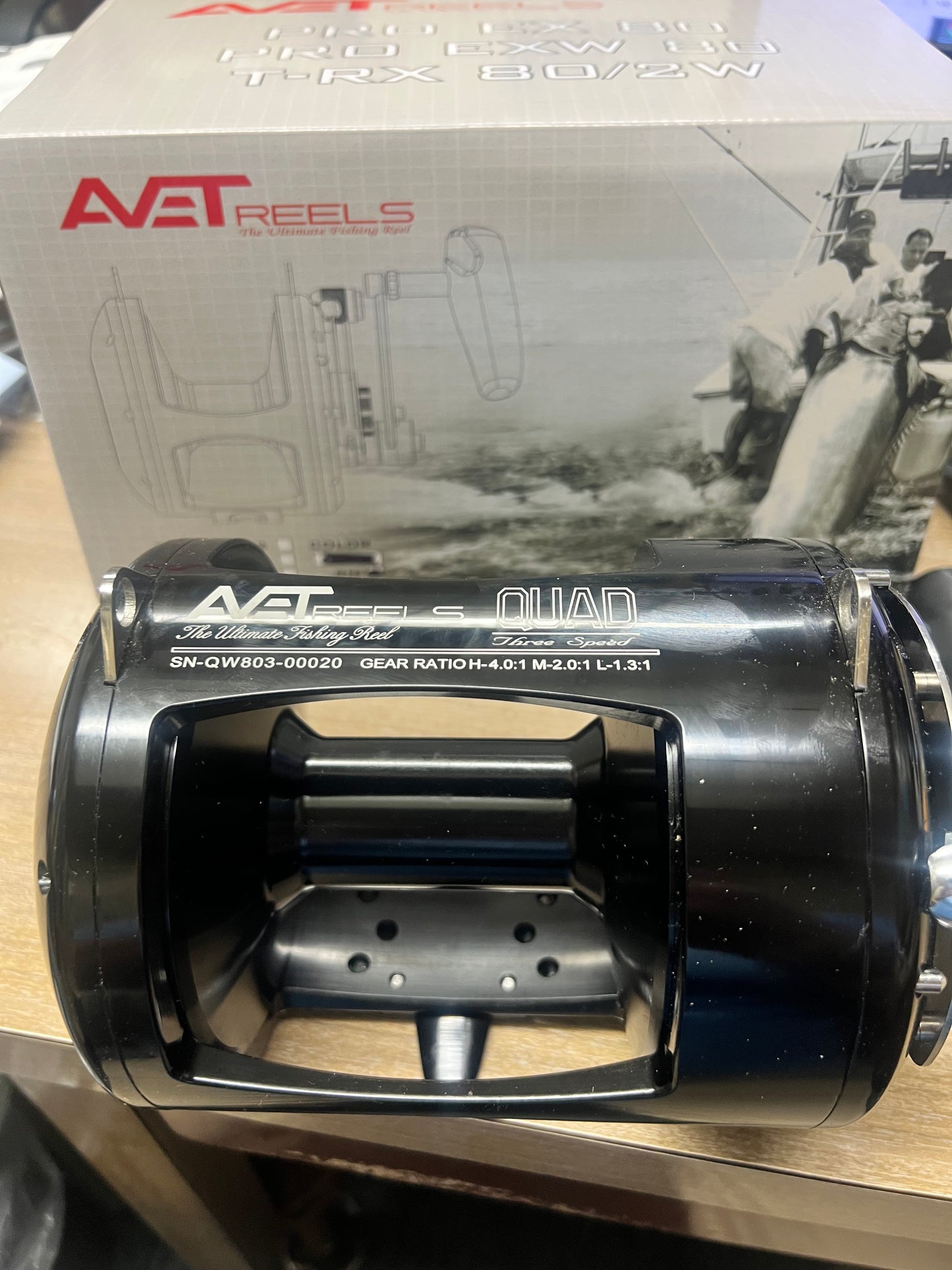 Avet T-RX W80/3 Quad 3 Speed Reel Black