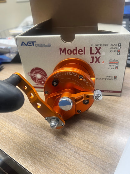 Avet Reels JX6.0 MC LH Special Orange Lefty Left Hand Master Cast Control.