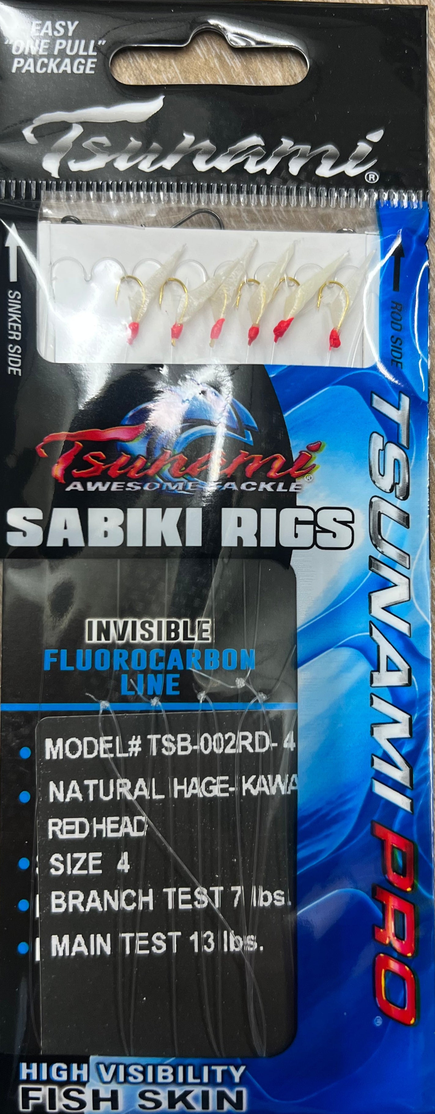 Tsunami Fluorocarbon Pro Sibiki Rigs - TSB-002RD Red Head
