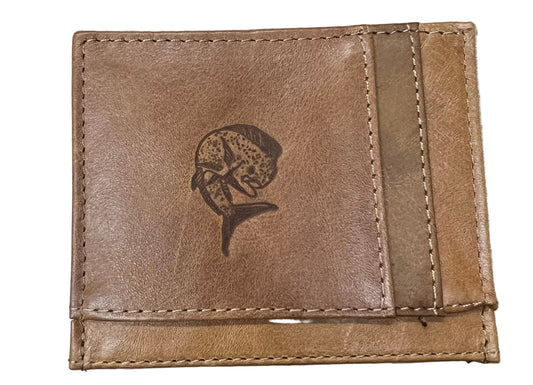 Zep-Pro Leather Tan Dolphin Mahi Leather Wallet Slim Front Pocket