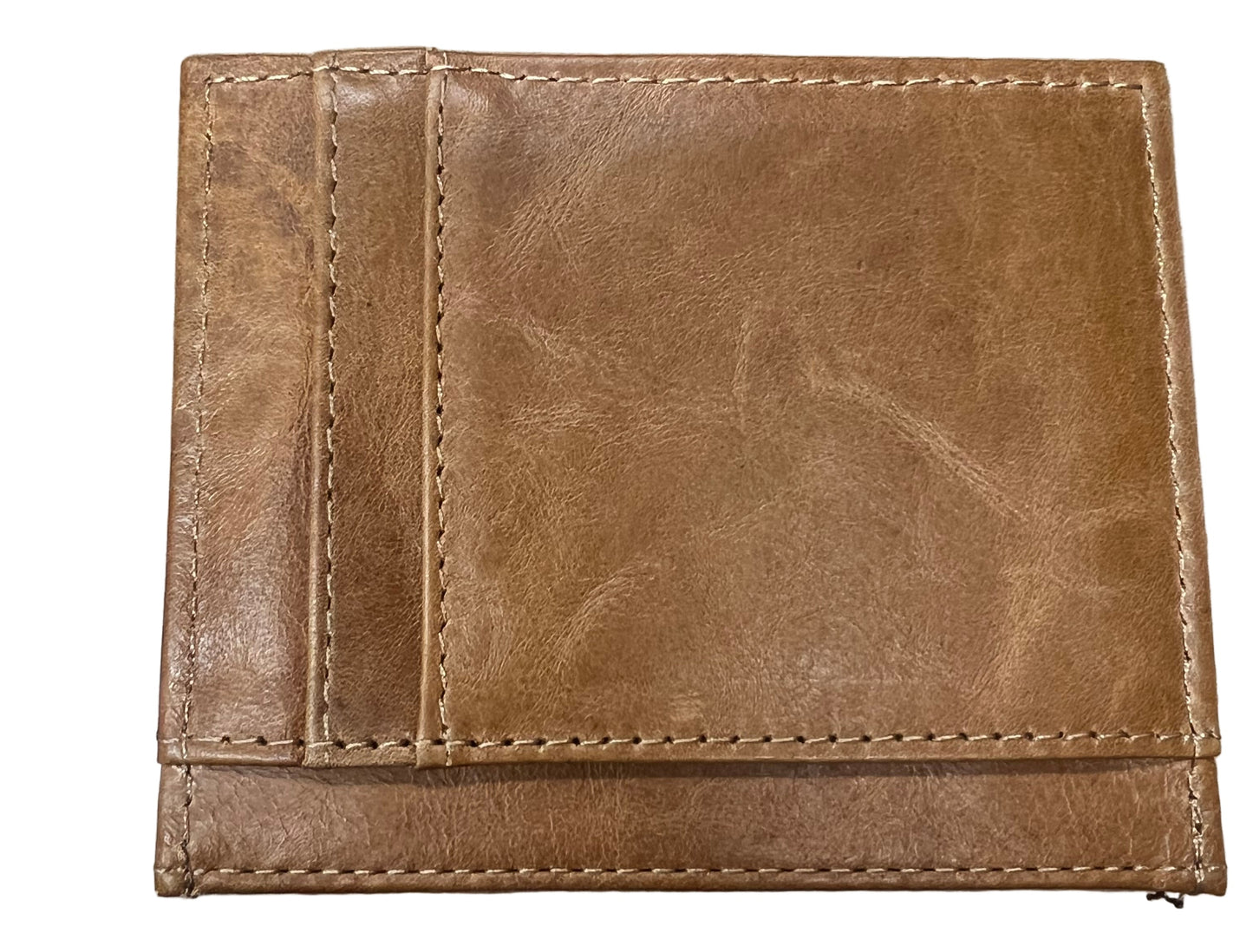 Zep-Pro Leather Tan Dolphin Mahi Leather Wallet Slim Front Pocket