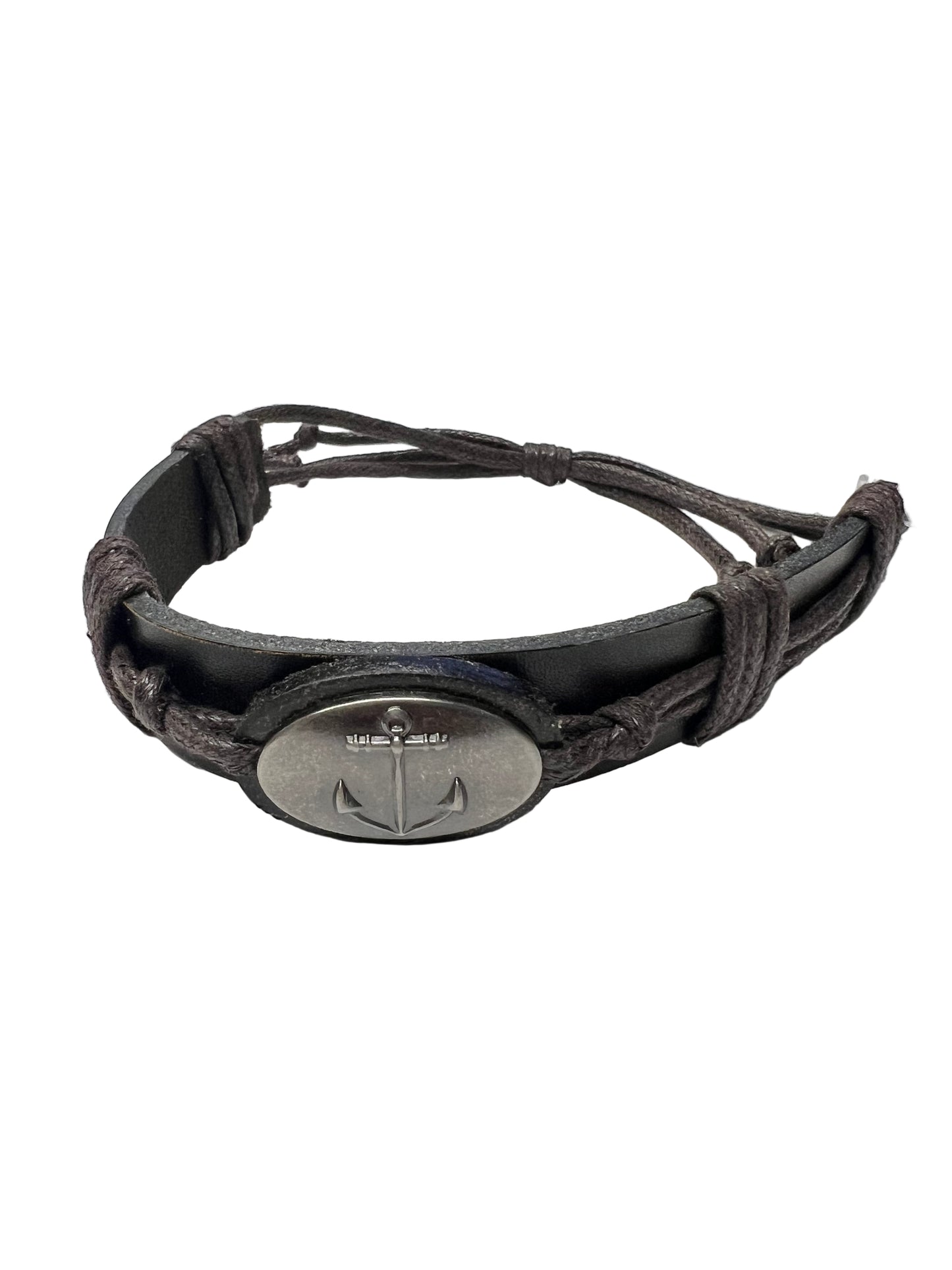 Zep-Pro 5/8"Burnished Leather Anchor Concho Bracelet.