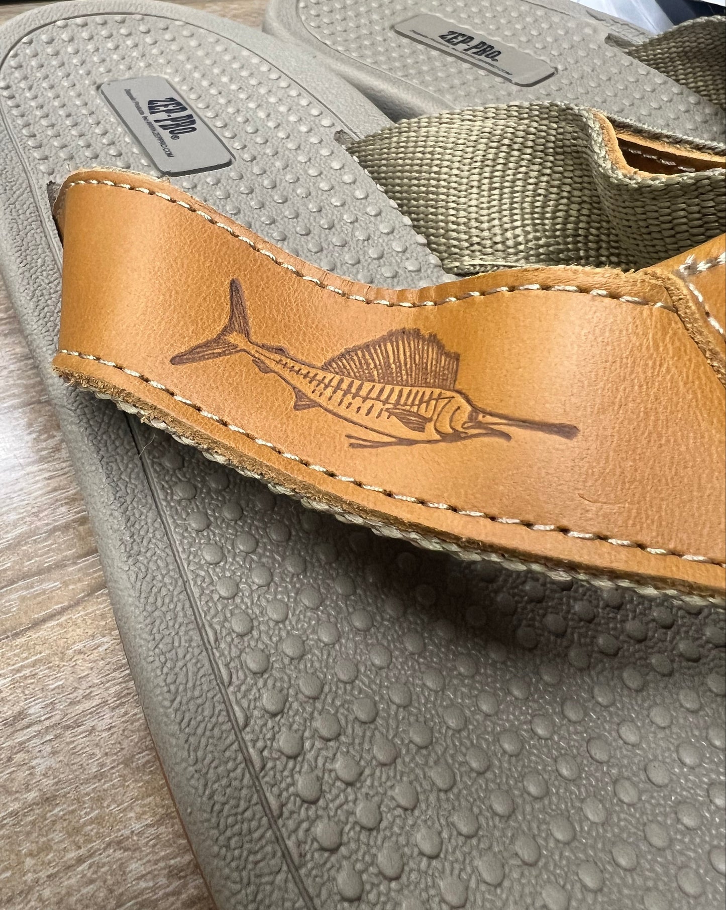 Zep-Pro Sandals Sailfish Leather Strap – Made in USA