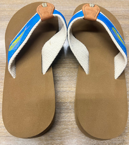 Zep-Pro Ribbon Sandal Women's Flip Flop Aqua Dolphin Mahi Natural Strap.