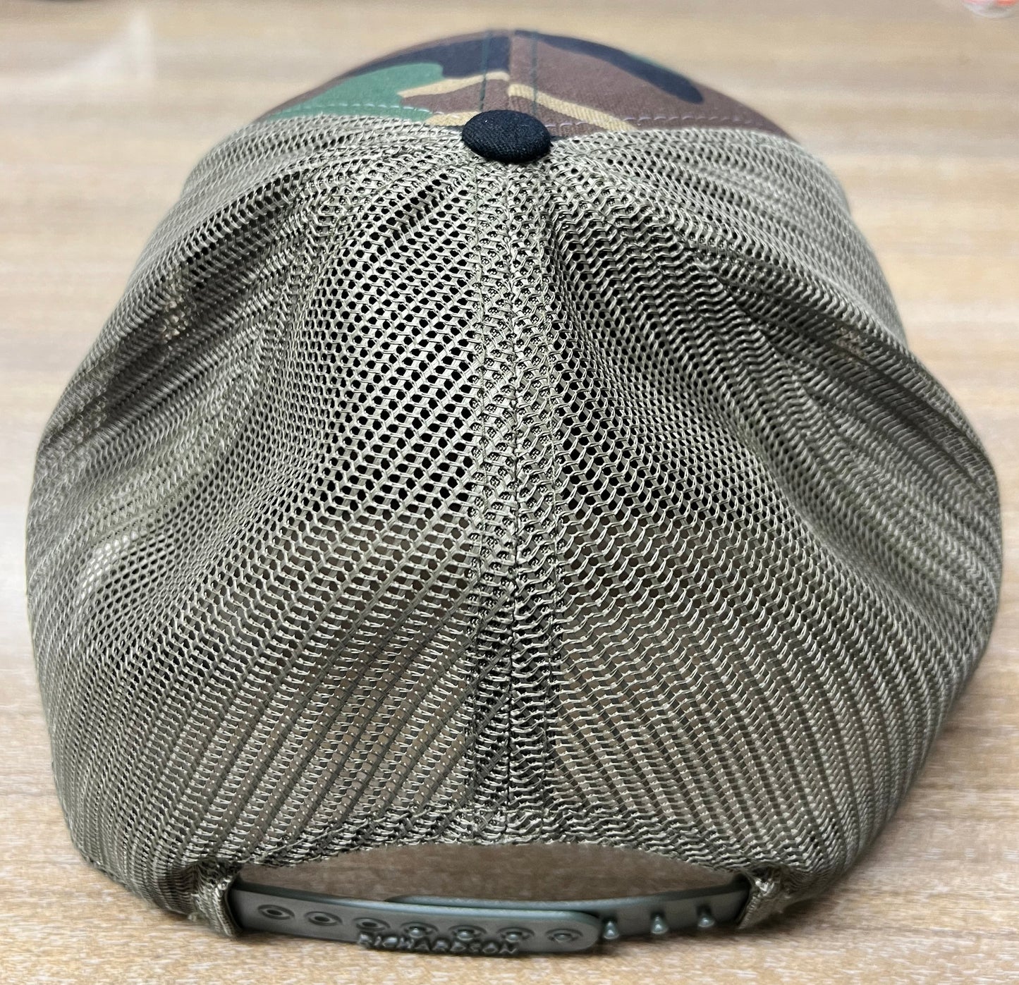 Zep-Pro 7 Panel Hat Black/Camo Sailfish Hat Adjustable Leather Patch