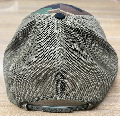 Zep-Pro 7 Panel Hat Black/Camo Sailfish Hat Adjustable Leather Patch