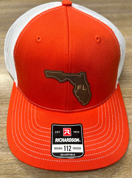 Lost Wando - Florida Outline Leather Orange Richardson Hat