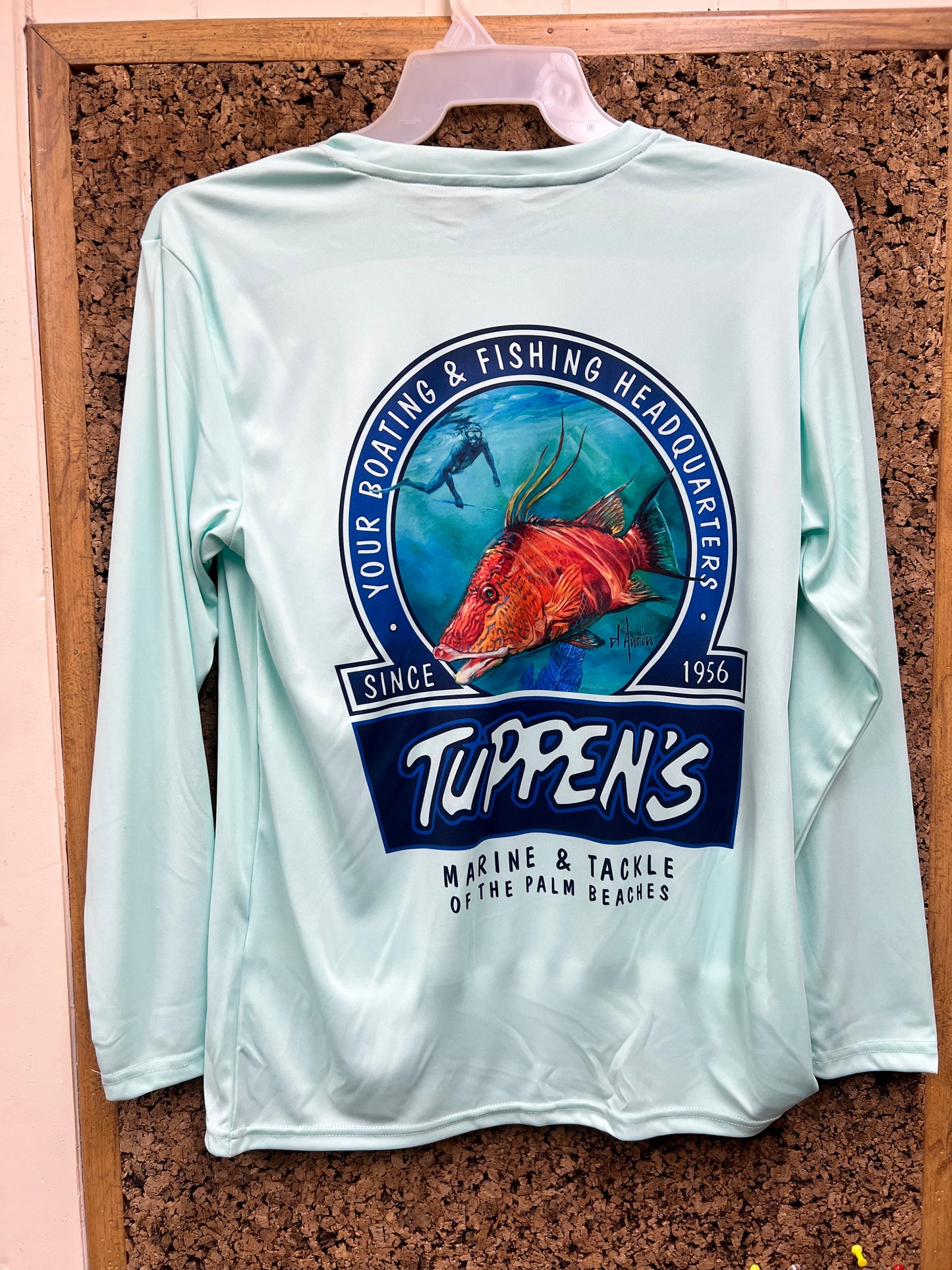 Tuppen's Hogfish Long Sleeve Seafoam Green Performance T-Shirt