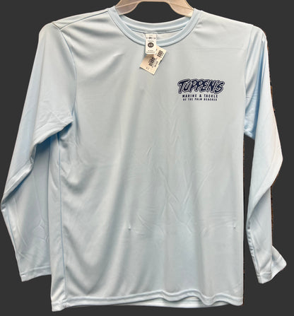 Tuppens Youth Sailfish Blue Long Sleeve Performance T-Shirt SPF 50