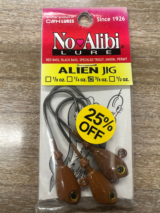 No Alibi, Alien Jig Head, New Penny 5/0 Hook