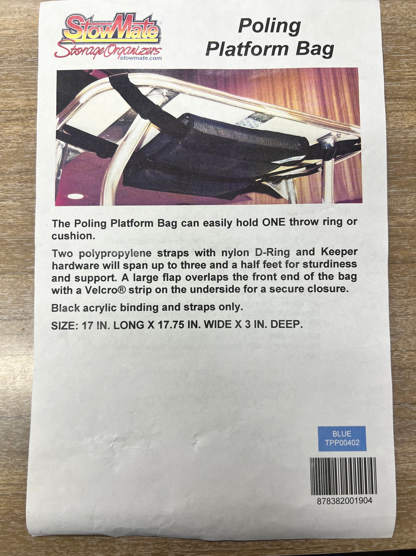 Stowmate Poling Under Platform Storage T-Bag