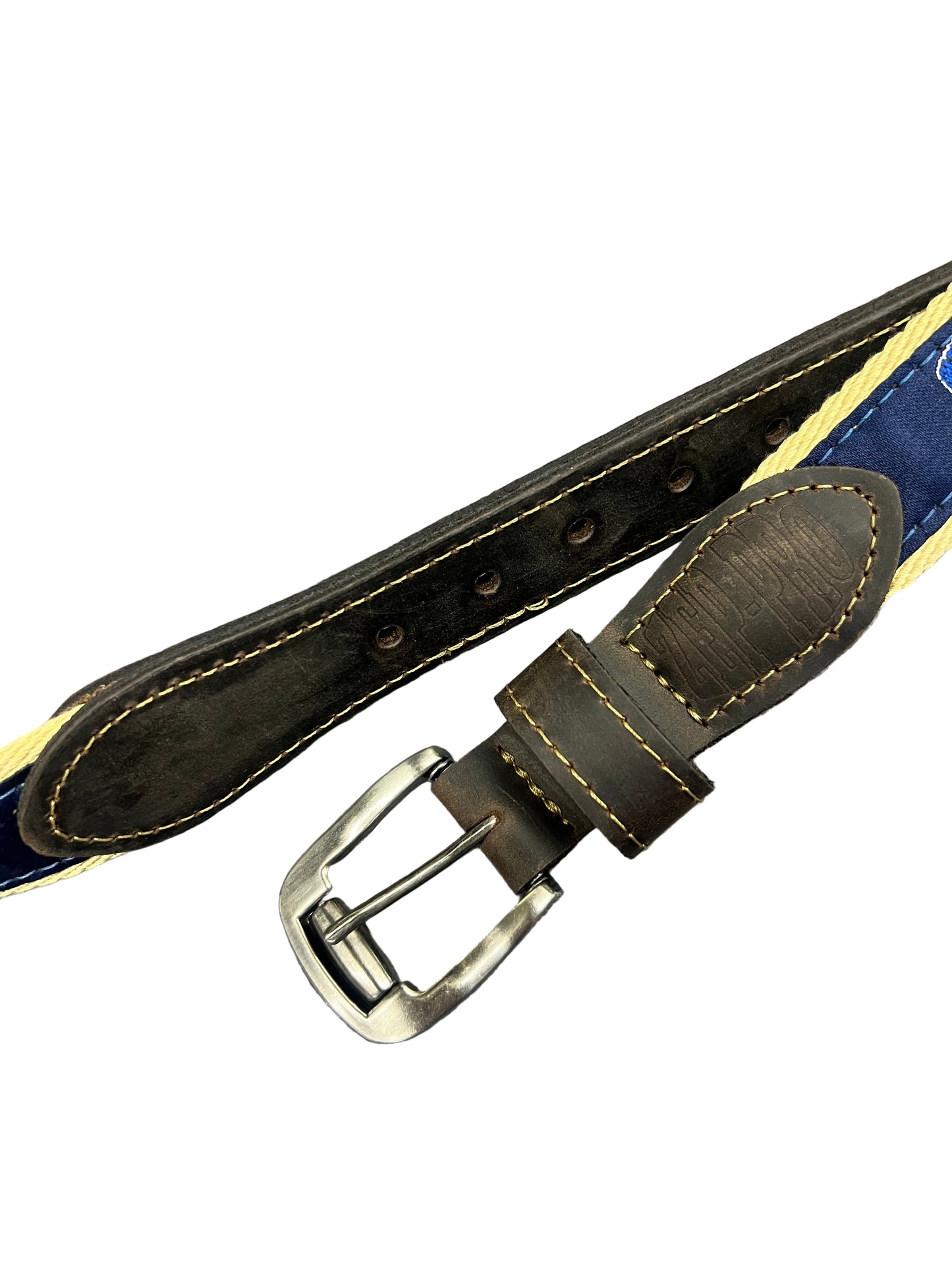 Zep Pro Ribbon Belt Navy Action Dolphin-Roller Buckle Buff