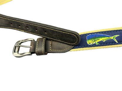 Zep Pro Ribbon Belt Navy Action Dolphin-Roller Buckle Buff