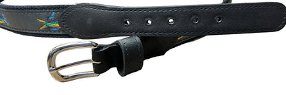 Zep-Pro Zeppelin Ribbon Belt Grey Dolphin Black Belt Silver Buckle