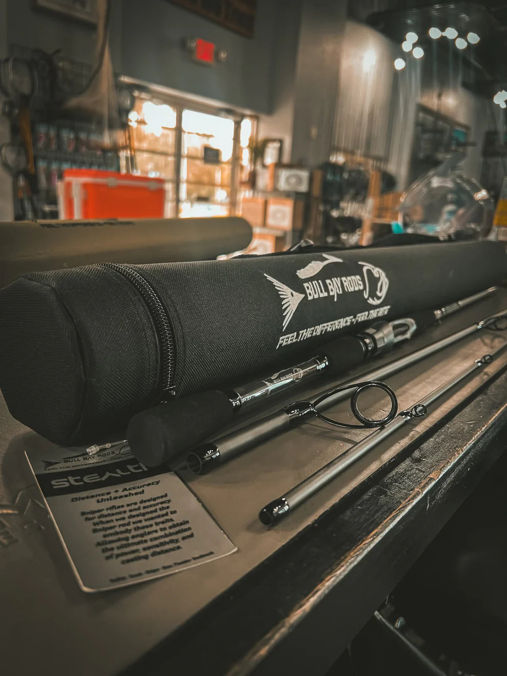 Bull Bay Tackle Stealth Sniper 3pc Travel Spinning Rod 7' 6-12lb M w/ Travel Case