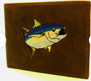 Zep-Pro Action Tuna Crazy Horse Embroidered Leather Bifold Wallet.